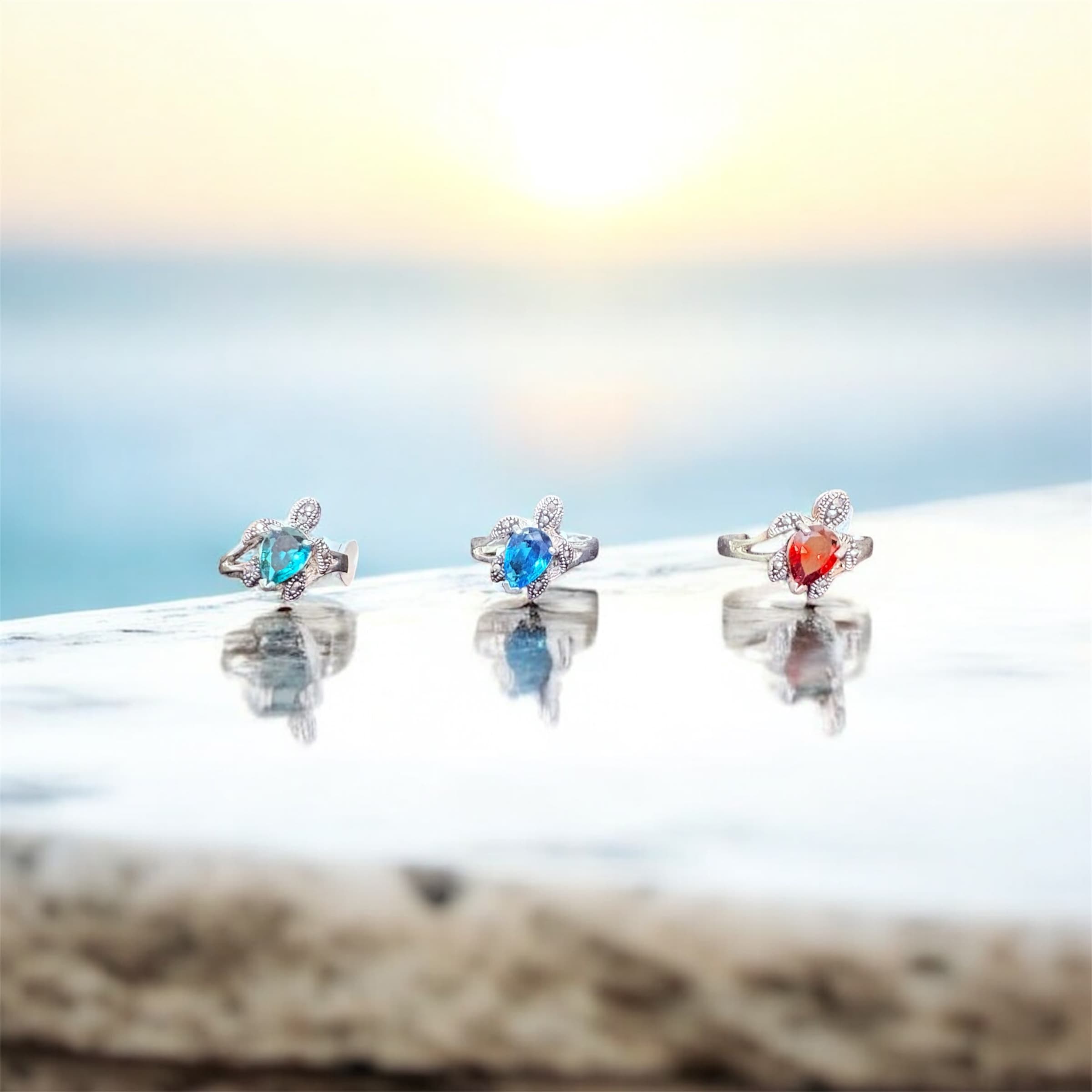 Curated ring selection on neutral backdrop